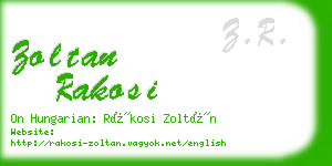 zoltan rakosi business card